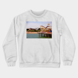 Clacton On Sea Pier And Beach Essex UK Crewneck Sweatshirt